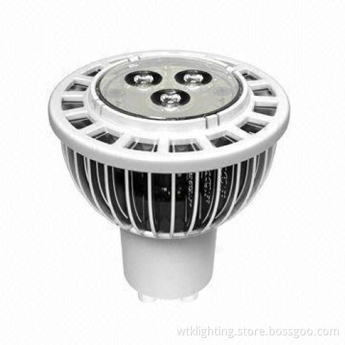 3W GU10 LED spotlight with input voltage of 100-240V AC